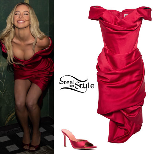 Red Dress and Sandals