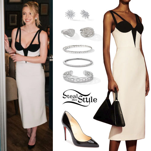 White and Black Dress and Pumps