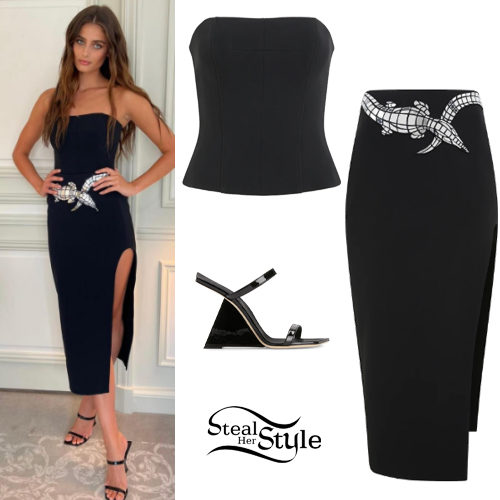 Black Strapless and Skirt