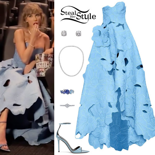 Blue Cut-Out Dress and Sandals