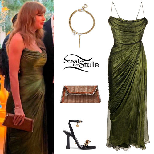 Green Dress, Chain Sandals