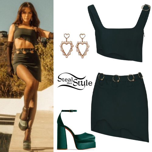 Black Crop Top and Mini Skirt