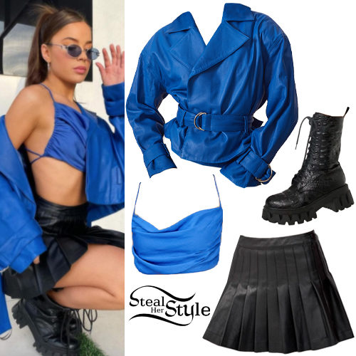Blue Jacket, Black Skirt