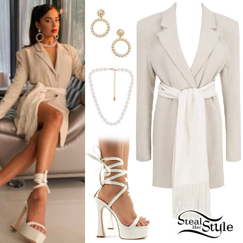Linen Blazer, White Sandals