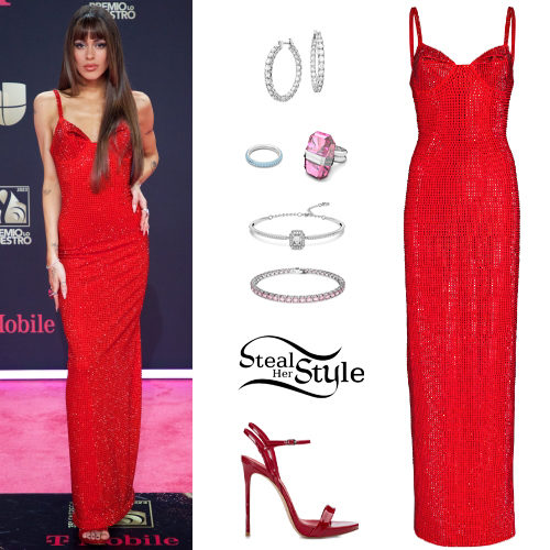 Red Gown and Sandals