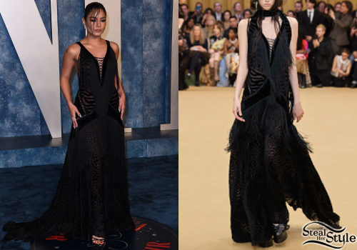 Black Lace-Up Roberto Cavalli Fringed Gown