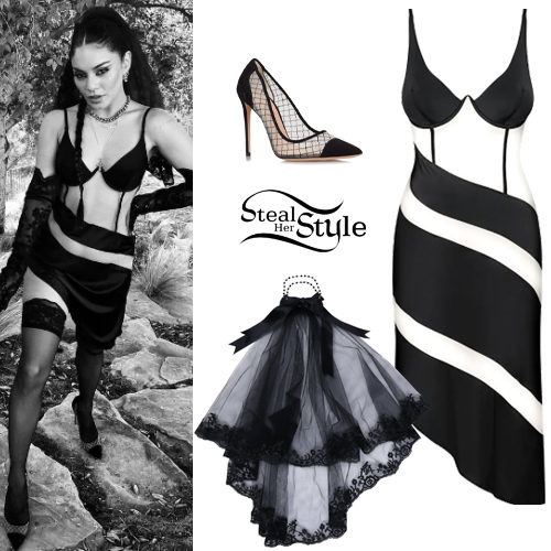 Black Cut-Out Dress and Pumps