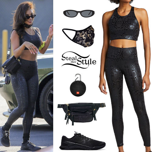 Black Snake Print Top and Leggings