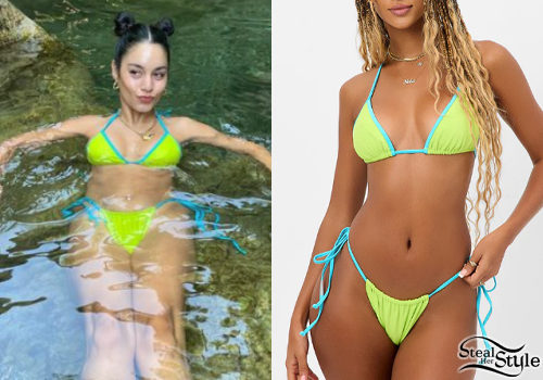 Neon Green Terry Cloth Triangle Bikini
