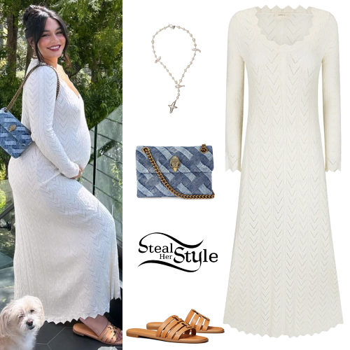 Knit Dress, Nude Sandals