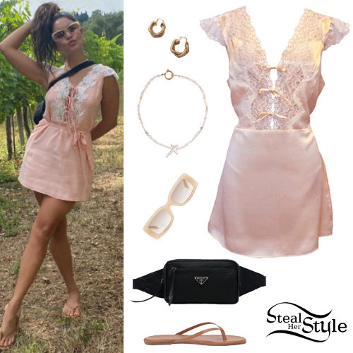 Satin Dress, Nude Sandals