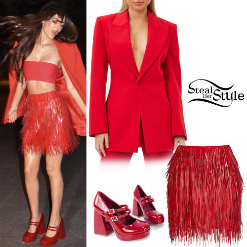 Red Blazer, Fringe Skirt