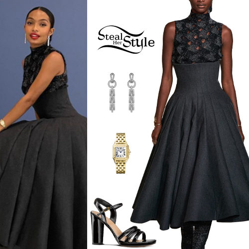 Black Dress, Patent Sandals