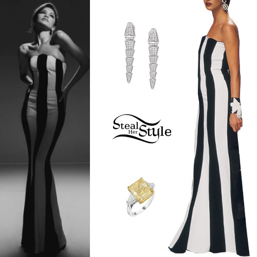 Striped Gown, Pointed Pumps