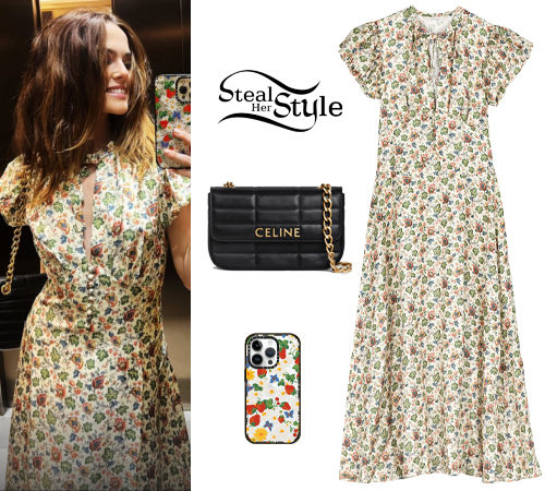 Floral Dress, Black Bag